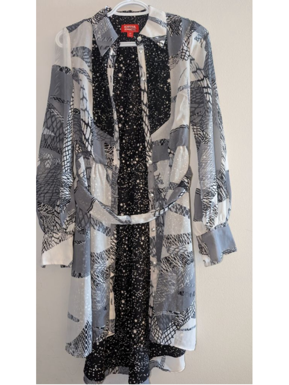 Kirna Zabete at Target Long Sleeve Dress XS Black White, Women's